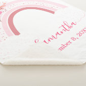 Boho Rainbow Pink Floral Sherpa Baby Deken (3/4)