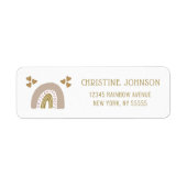 Boho Rainbow Pink Gold Return Label (Voorkant)