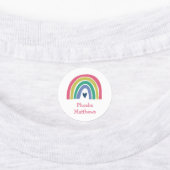Boho Rainbow Pink Navy Naam strijkmiddel op kledin Labels (Aangebracht)