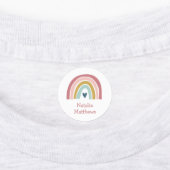 Boho Rainbow Pink Navy Naam strijkmiddel op kledin Labels (Aangebracht)