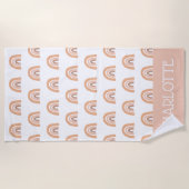 Boho Rainbow Pink Pastel Aangepaste Kinderen Strandlaken (Voorkant)