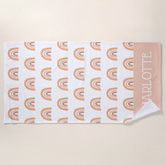 Boho Rainbow Pink Pastel Aangepaste Kinderen Strandlaken (Voorkant)