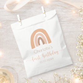 Boho Rainbow Pink Pastel eerste verjaardag Bedankzakje