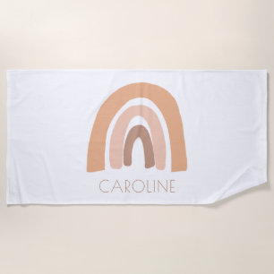 Boho Rainbow Pink Pastel Kinder Strandlaken