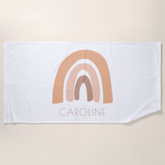 Boho Rainbow Pink Pastel Kinder Strandlaken (Voorkant)