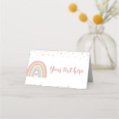Boho Rainbow Pink Place Card Verjaardagsfeest Plaatskaartje (Achterkant)