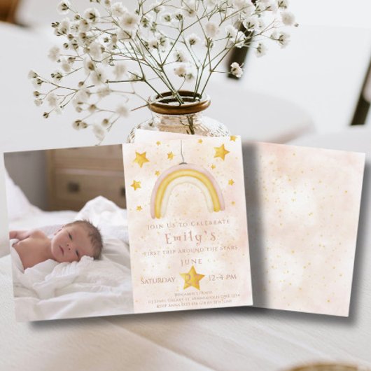 Boho rainbow pinky goochelroedsterren kaart