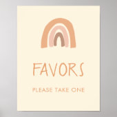 Boho Rainbow Please Take One Favors Sign Poster (Voorkant)