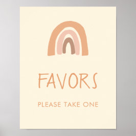 Boho Rainbow Please Take One Favors Sign Poster