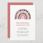 Boho Rainbow Preschool Afstuderen Uitnodiging (Voorkant / Achterkant)