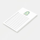 Boho Rainbow Preschool leraar groen blauw Post-it® Notes (Schuin)