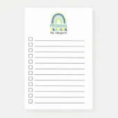 Boho Rainbow Preschool leraar groen blauw Post-it® Notes (Voorkant)