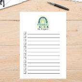 Boho Rainbow Preschool leraar groen blauw Post-it® Notes