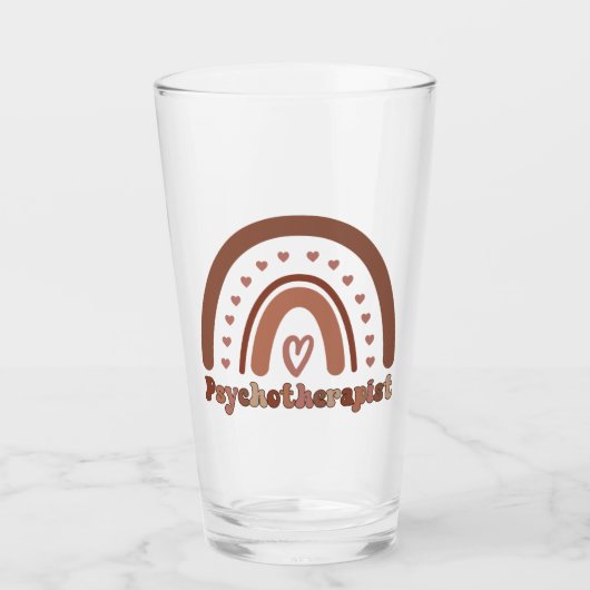 Boho Rainbow Psychotherapeut Therapeut Glas (Voorkant)