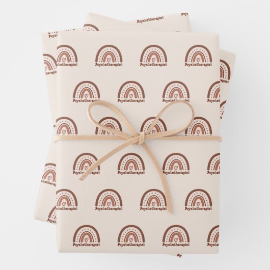 Boho Rainbow Psychotherapeut Therapeut Inpakpapier Vel (In situ)