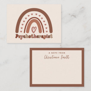 Boho Rainbow Psychotherapeut Therapeut Notitiekaartje