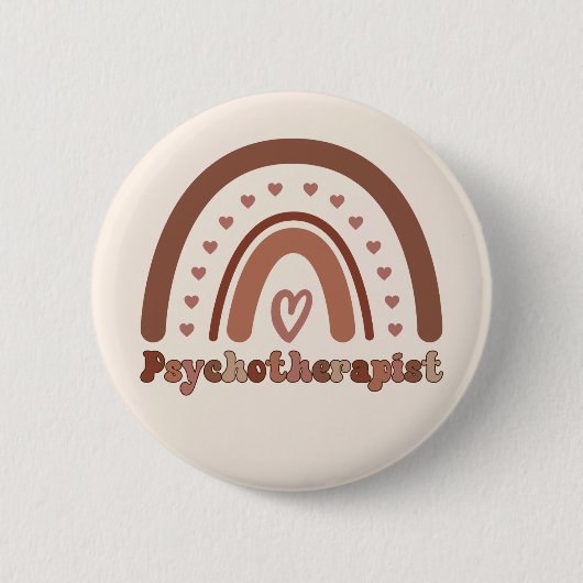 Boho Rainbow Psychotherapeut Therapeut Ronde Button 5,7 Cm (Voorkant)