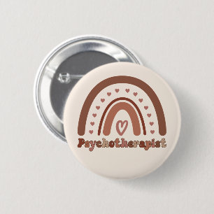 Boho Rainbow Psychotherapeut Therapeut Ronde Button 5,7 Cm