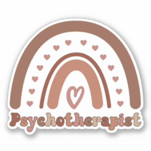 Boho Rainbow Psychotherapeut Therapeut Sticker