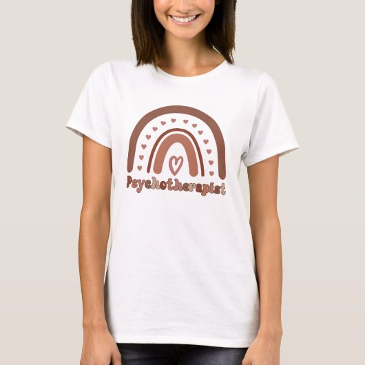 Boho Rainbow Psychotherapeut Therapeut T-shirt (Voorkant)
