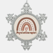 Boho Rainbow Psychotherapeut Therapeut Tin Sneeuwvlok Ornament (Voorkant)