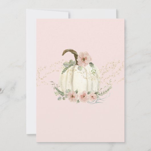 Boho Rainbow Pumpkin Pink Floral Gold Sparkle Girl Kaart (Achterkant)