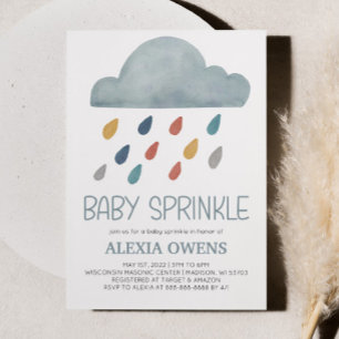 Boho Rainbow Raincloud Rain Baby shower Sprinkle Kaart