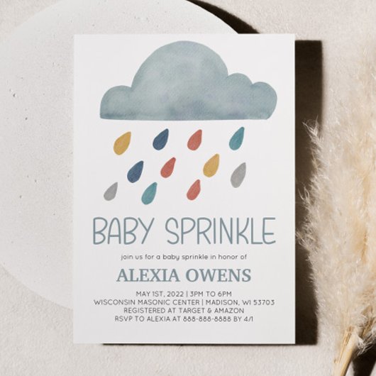 Boho Rainbow Raincloud Rain Baby shower Sprinkle Kaart