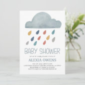 Boho Rainbow Raincloud Regen minimaal Baby shower Kaart (Staand voorkant)
