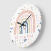 Boho Rainbow & Raindrops Nursery Clock Grote Klok (Hoek)