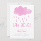 Boho Rainbow Rainloud Regen Roze Baby shower Kaart (Voorkant)