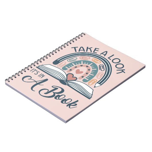 Boho Rainbow Reading Het staat in een boek Notitieboek (Linkerzijde)