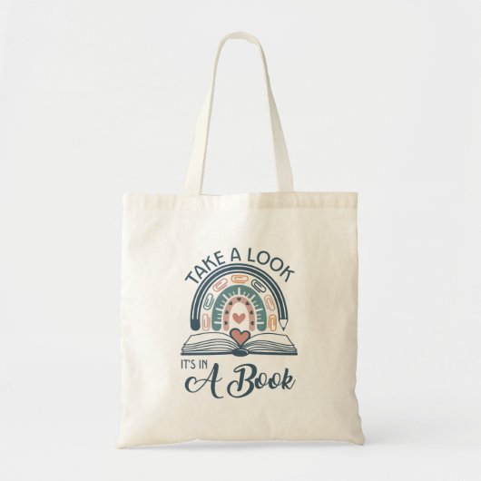 Boho Rainbow Reading Het staat in een boek Tote Bag (Voorkant)