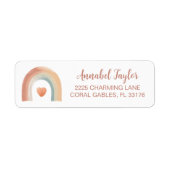 Boho Rainbow Retour Adreslabel – Waterverf Ear Etiket (Voorkant)