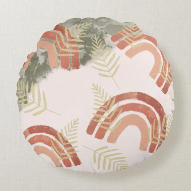 Boho Rainbow Rond Kussen (Voorkant)