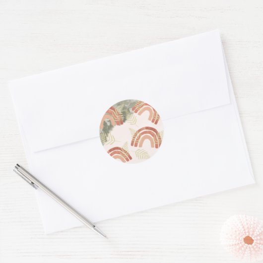 Boho Rainbow Ronde Sticker (Envelop)