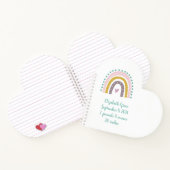 Boho Rainbow Roze Blauwgroen Gold Hearts Birth Sta Notitieboek (Binnen)