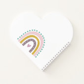 Boho Rainbow Roze Blauwgroen Gold Hearts Birth Sta Notitieboek (Achterkant)