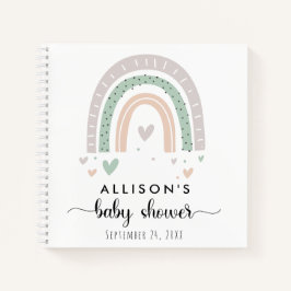 Boho Rainbow Sage Baby shower Gastenboek Notitieboek