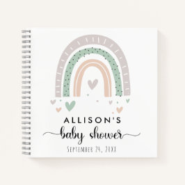 Boho Rainbow Sage Baby shower Gastenboek Notitieboek