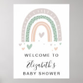 Boho Rainbow Sage Baby shower Welkom Poster (Voorkant)