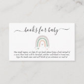 Boho Rainbow Sage Books voor Baby shower Informatiekaartje (Voorkant)