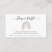 Boho Rainbow Sage Diaper Raffle Shower Informatiekaartje (Voorkant)