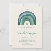 Boho Rainbow Sage Green Baby shower Kaart (Voorkant)