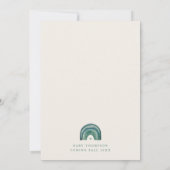 Boho Rainbow Sage Green Baby shower Kaart (Achterkant)