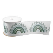 Boho Rainbow Satin Ribbon, Sage Green Satijnen Lint (Spoel)