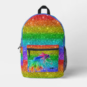 Boho Rainbow Schattige Glitter Girls Eenhoorn Kind Bedrukte Rugzak (Voorkant)