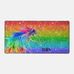Boho Rainbow Schattige Glitter Girls Eenhoorn Kind Bureaumat