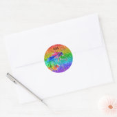 Boho Rainbow Schattige Glitter Girls Eenhoorn Kind Ronde Sticker (Envelop)