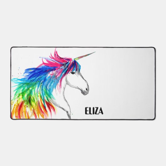 Boho Rainbow Schattigee Meisjes Eenhoorn Kinder Bureaumat (Voorkant)